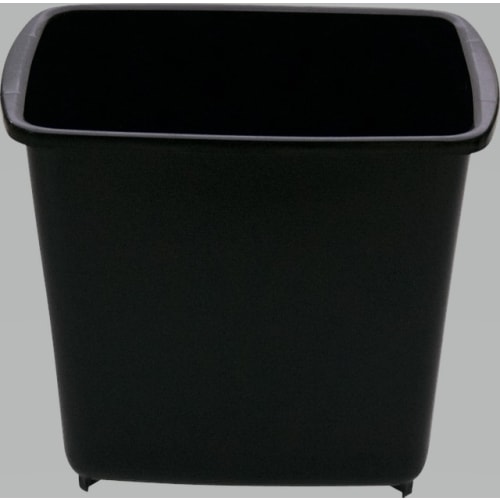 Wescon Classique Wastebasket, 8 Quart Rectangular, Black